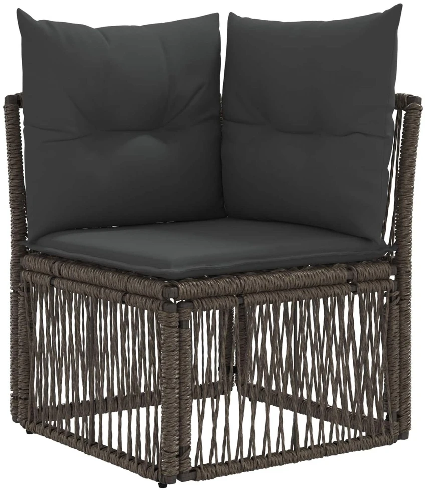 Sodo Sofų Rinkinys 12 vnt. Pilka ir tamsiai pilka poliratanas