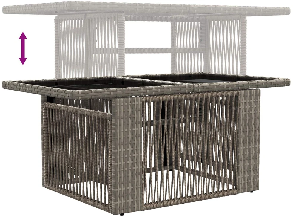 Sodo Sofų Rinkinys 12 vnt. Pilka ir tamsiai pilka poliratanas