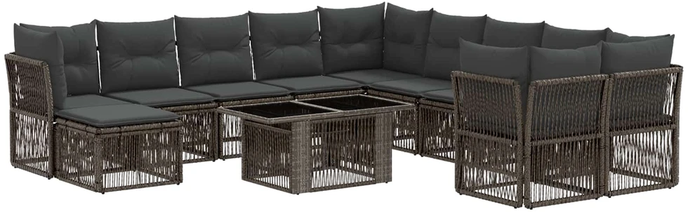 Sodo Sofų Rinkinys 12 vnt. Pilka 100 x 55 x 73 cm poliratanas