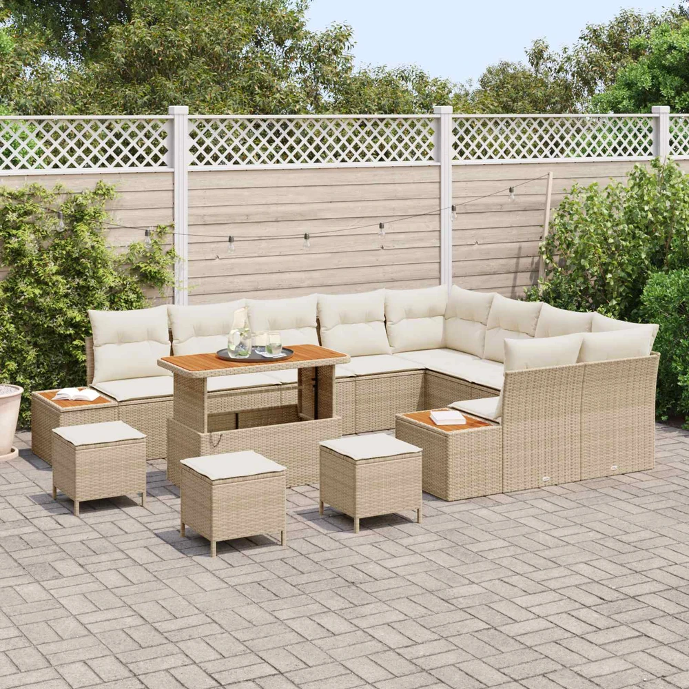 Sodo Sofų Rinkinys 13 vnt. 12-Vietų skaičius Bežinė ir kreminė