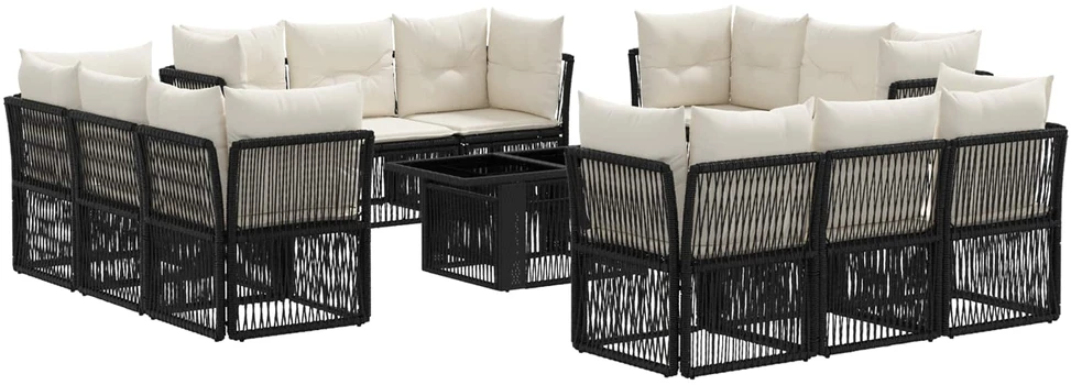 Sodo Sofų Rinkinys 13 vnt. Juoda 100 x 55 x 73 cm poliratanas