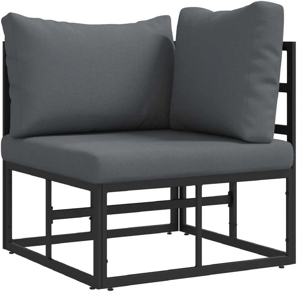 Lauko baldų komplektas Sodo Sofų Rinkinys 5 vnt. Juoda metalas
