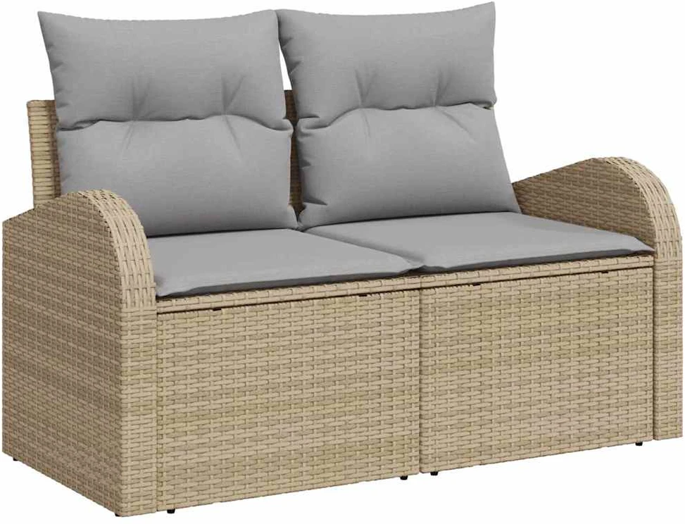Sodo Sofų Rinkinys 5 vnt. Smėlio poliratanas