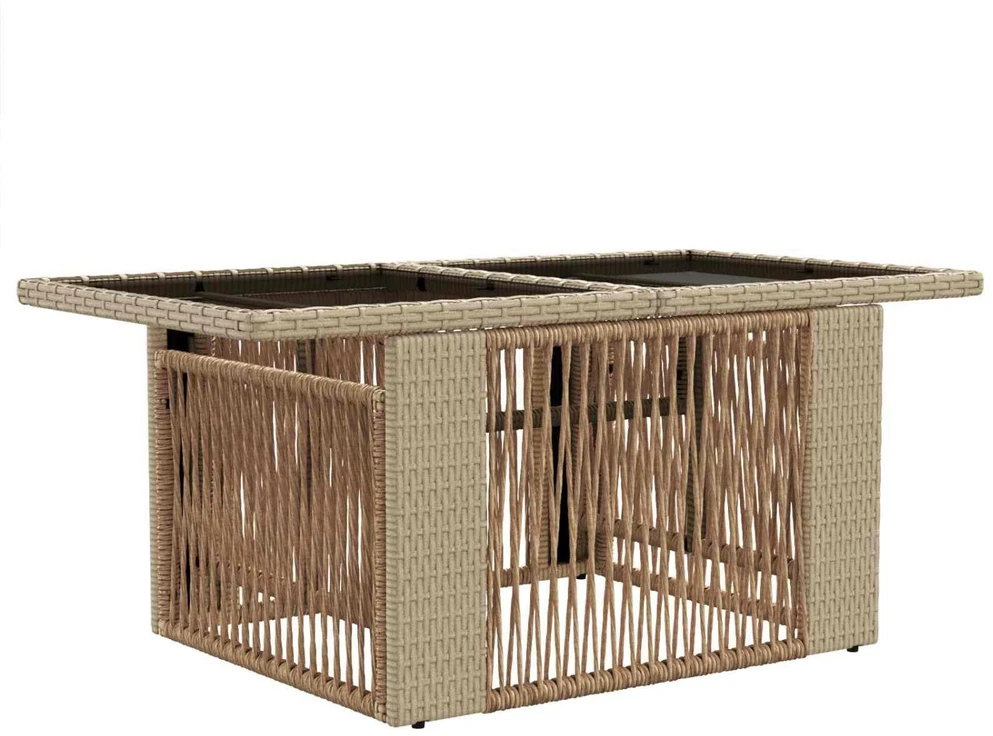 Sodo Sofų Rinkinys 6 vnt. Bežė ir kreminė balta poliratanas