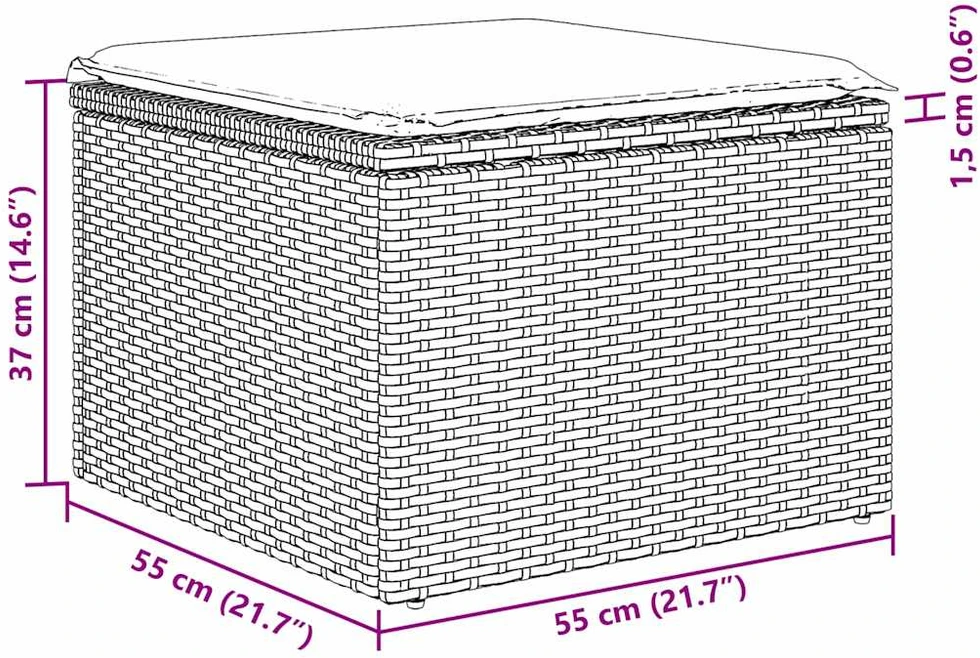 Sodo Sofų Rinkinys 6 vnt. Juoda
