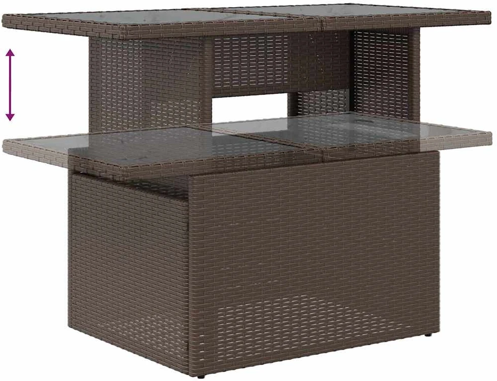 Sodo Sofų Rinkinys 6 vnt. Ruda [Sintetinis]: Poliratanas