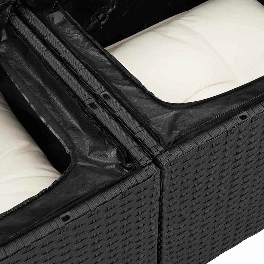 Sodo Sofų Rinkinys 7 vnt. Juoda poliratanas