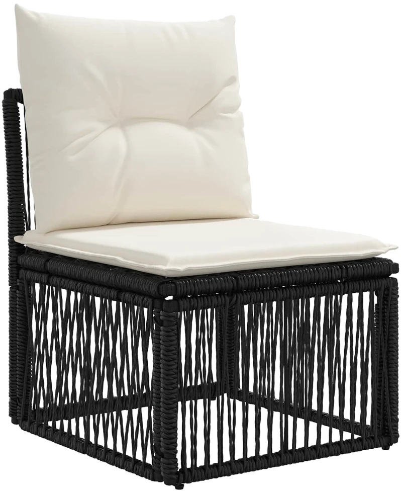 Sodo Sofų Rinkinys 7 vnt. Juoda poliratanas