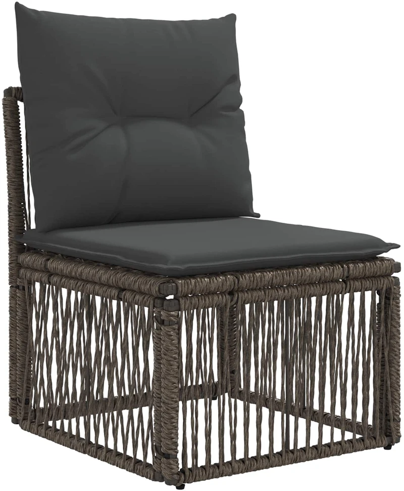 Sodo Sofų Rinkinys 7 vnt. Pilka ir tamsiai pilka poliratanas