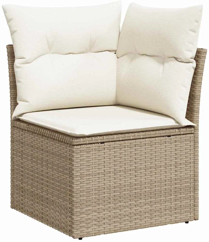 Sodo Sofų Rinkinys 7 vnt. Smėlio Poli ratanas