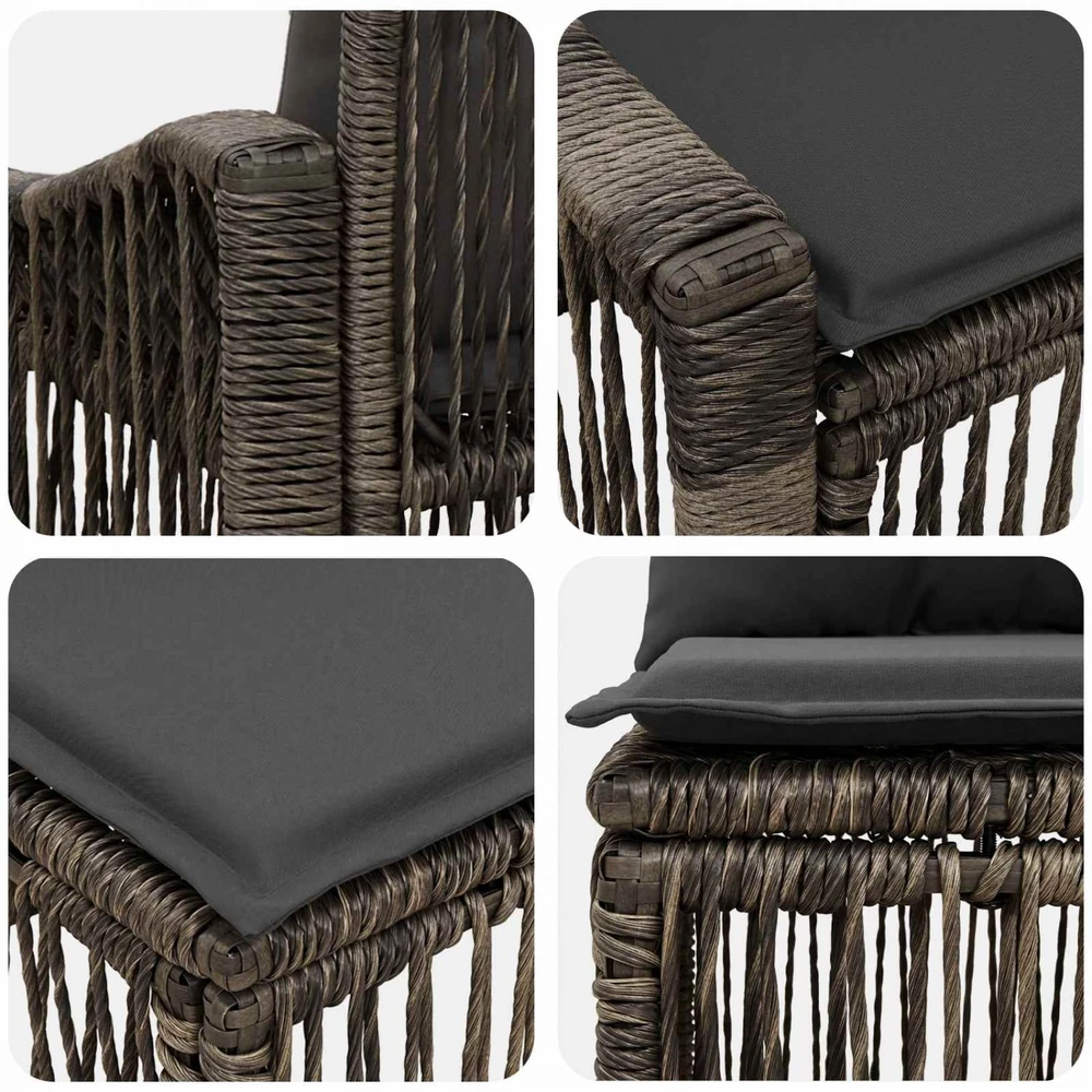 Sodo Sofų Rinkinys 8 vnt. 8-Vietų skaičius Pilka poliratanas
