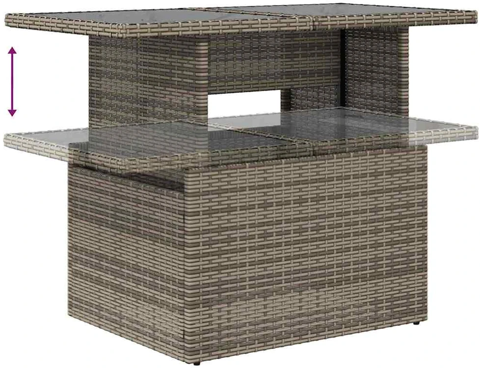 Sodo Sofų Rinkinys 8 vnt. Pilka poliratanas