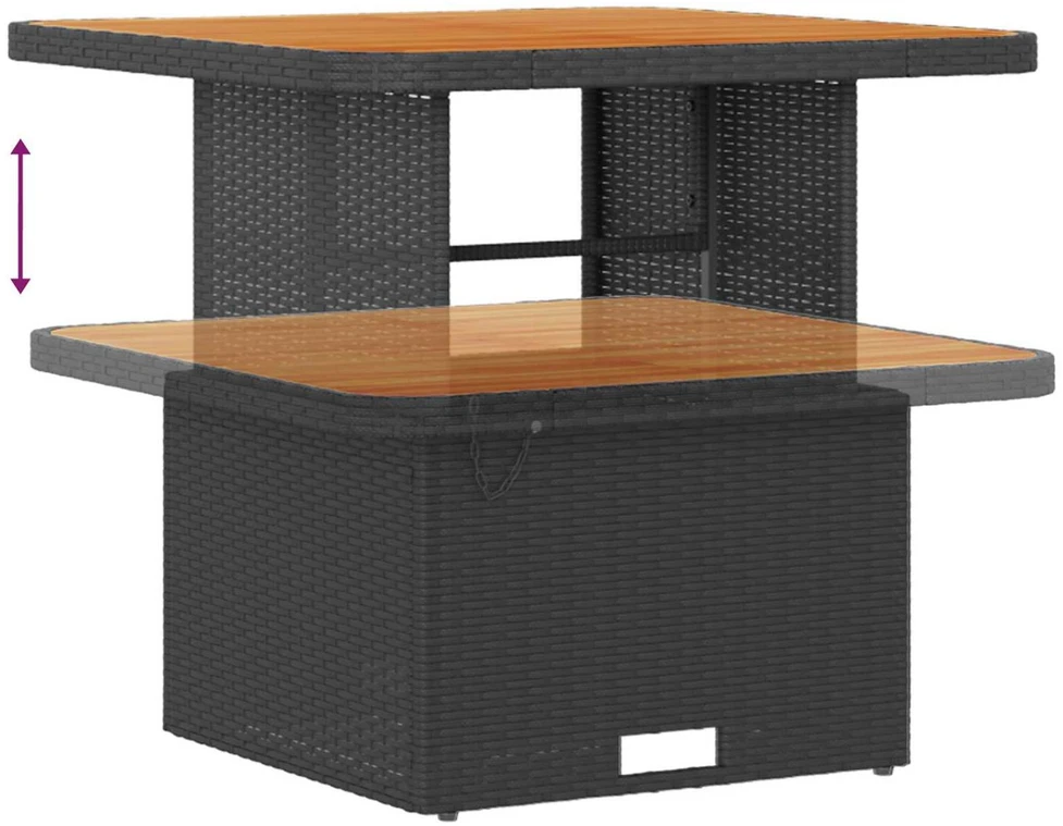 Lauko baldų komplektas Sodo Sofų Rinkinys 9 pcs Juoda poliratanas