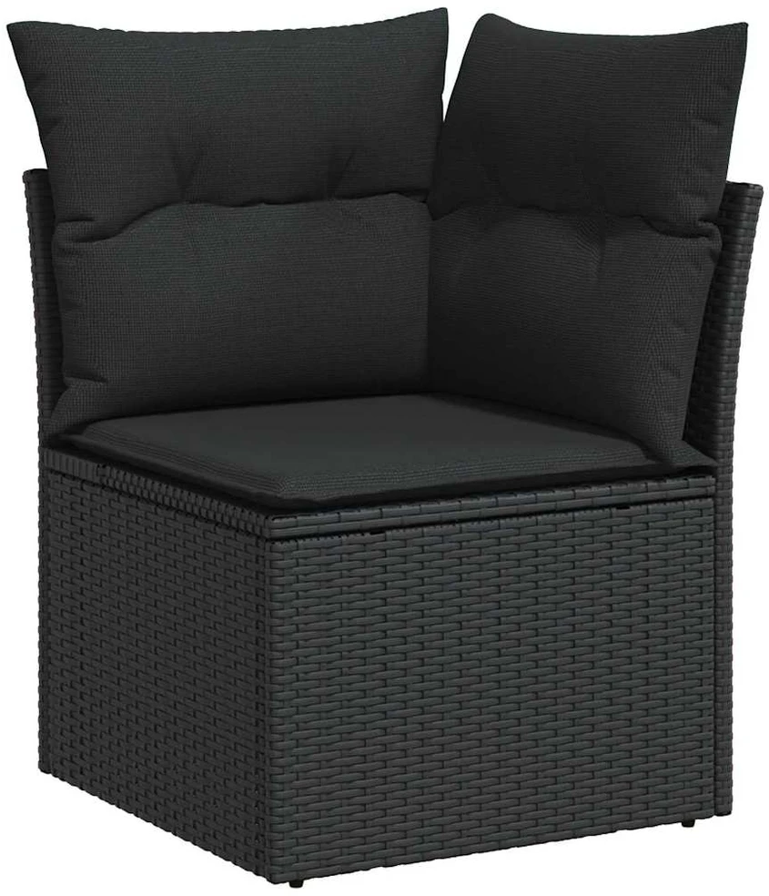 Sodo Sofų Rinkinys 9 vnt. Juoda