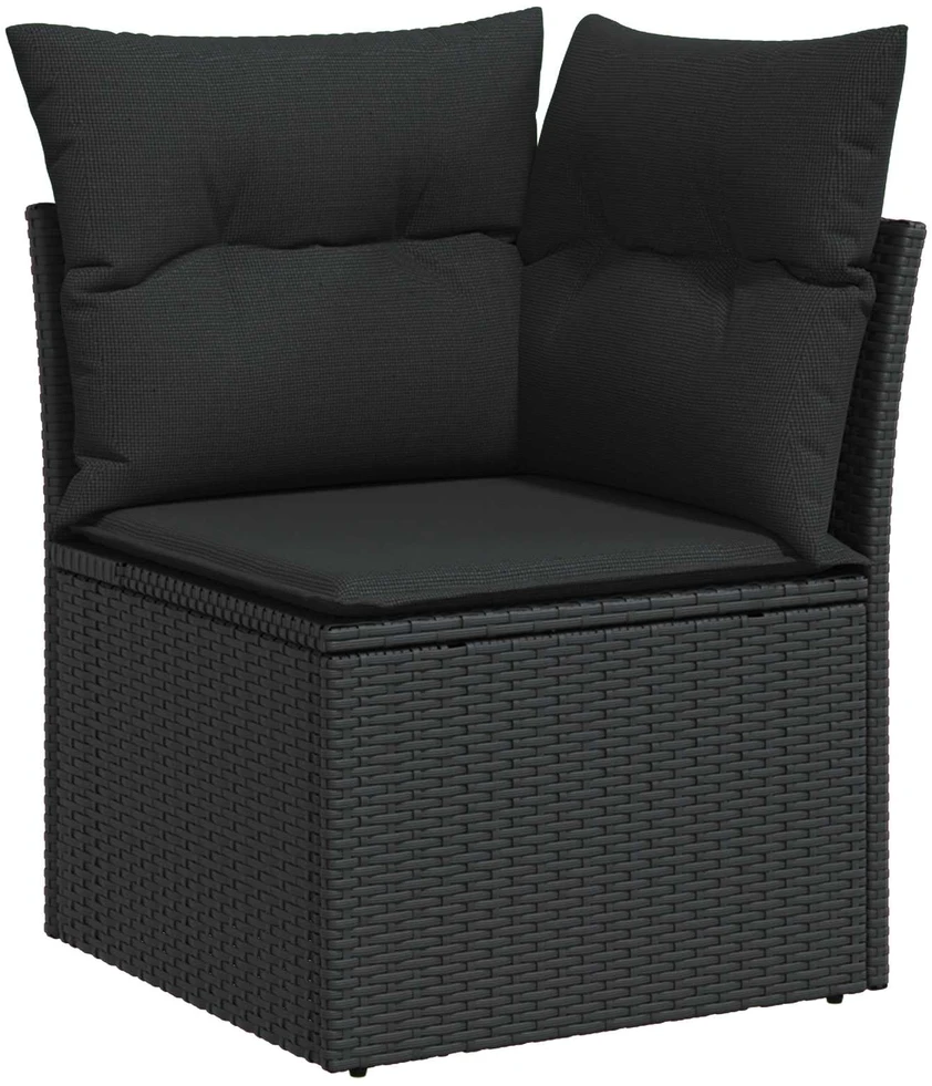 Sodo Sofų Rinkinys 9 vnt. Juoda Poli ratanas