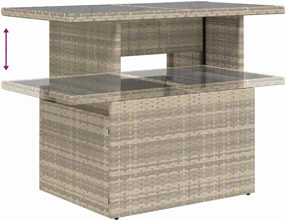 Sodo Sofų Rinkinys 9 vnt. Šviesiai pilka