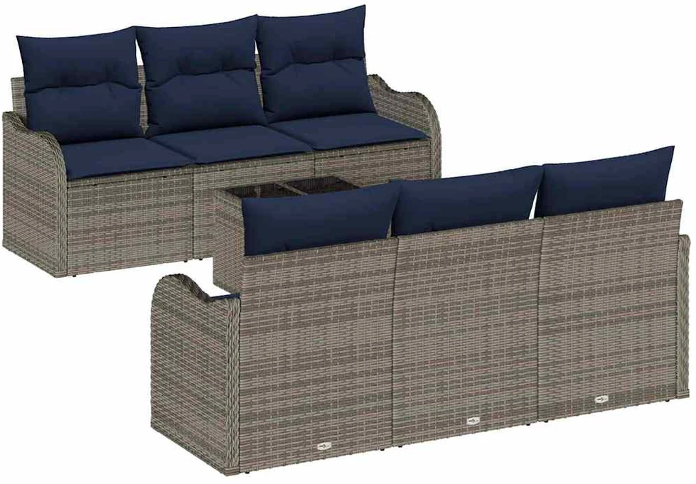 Sodo Sofų Rinkinys Pilka 55 x 55 x 37 cm poliratanas