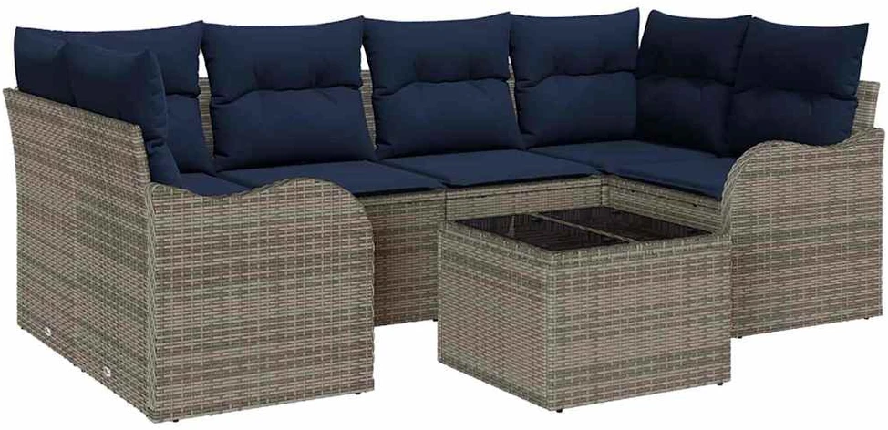 Sodo Sofų Rinkinys Pilka 55 x 55 x 37 cm poliratanas
