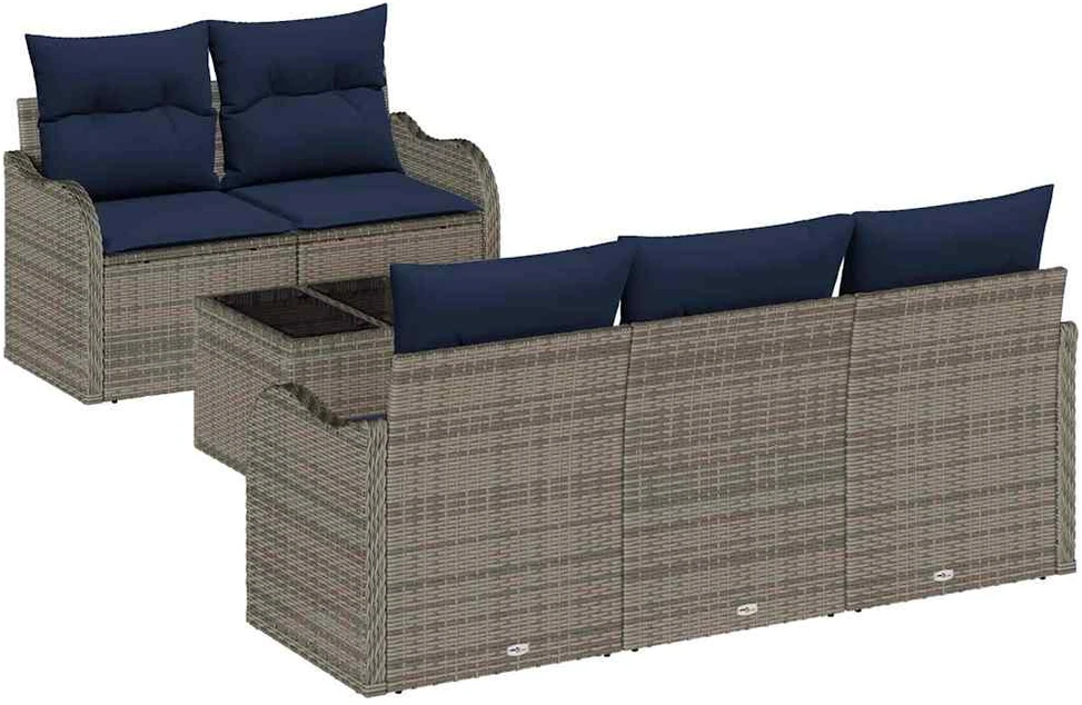 Sodo Sofų Rinkinys Pilka 55 x 55 x 37 cm poliratanas