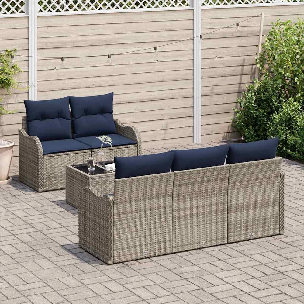 Sodo Sofų Rinkinys Pilka 55 x 55 x 37 cm poliratanas