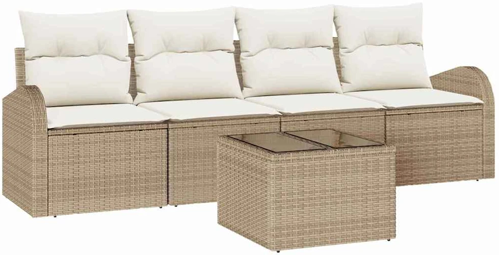 Sodo Sofų Rinkinys Smėlio 55 x 55 x 37 cm poliratanas