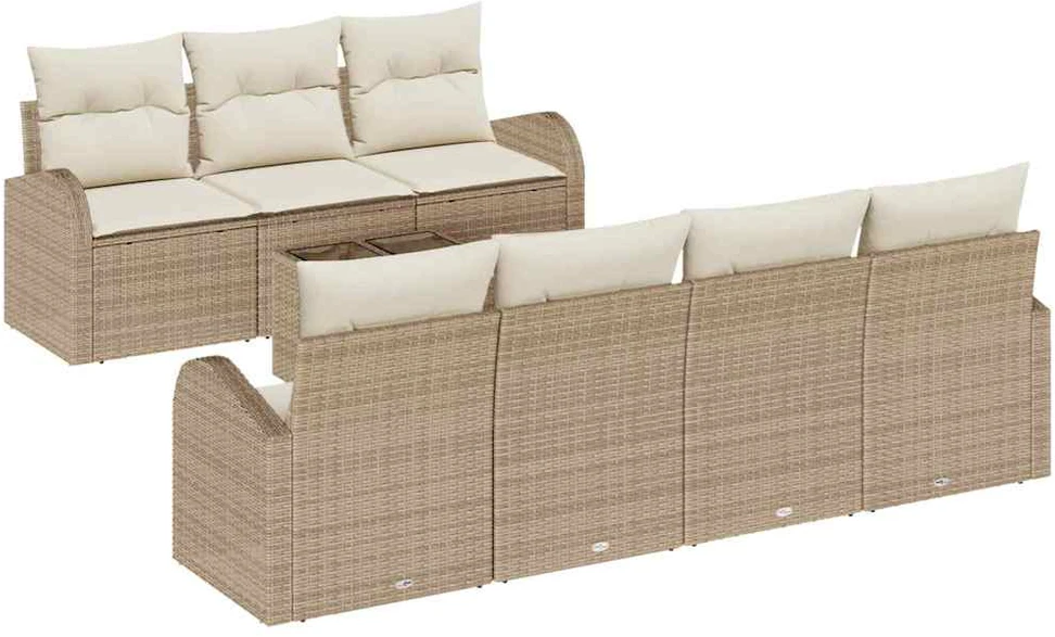 Sodo Sofų Rinkinys Smėlio 55 x 55 x 37 cm poliratanas