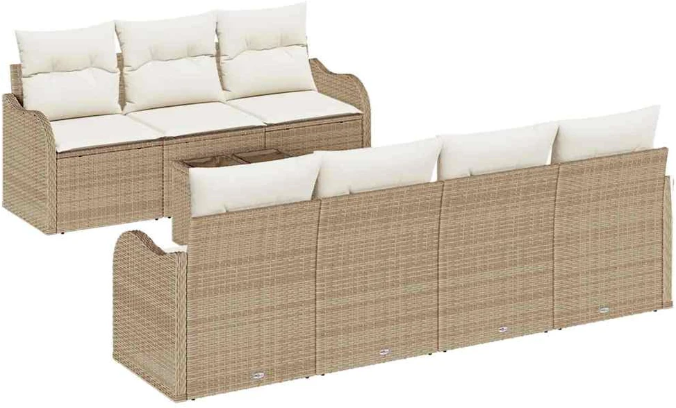 Sodo Sofų Rinkinys Smėlio 55 x 55 x 37 cm poliratanas