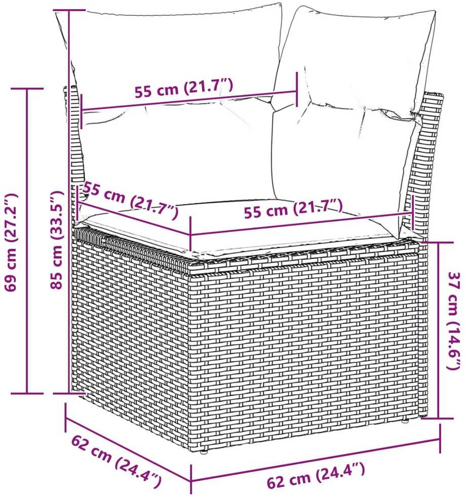 Lauko baldų komplektas Sodo Sofų Rinkinys 12 vnt. Juoda poliratanas