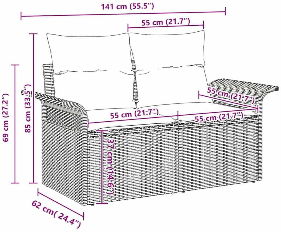 Sodo Sofų Rinkinys 13 vnt. 12-Vietų skaičius Bežinė ir kreminė