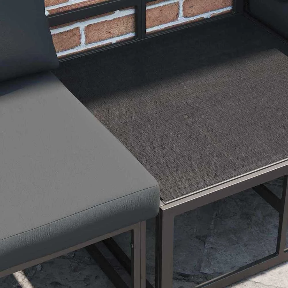 Lauko baldų komplektas Sodo Sofų Rinkinys 5 vnt. Juoda metalas