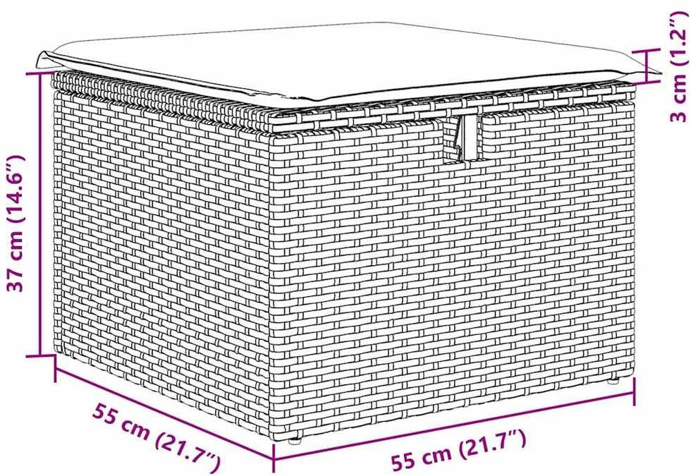 Lauko baldų komplektas Sodo Sofų Rinkinys 6 vnt. Pilka poliratanas