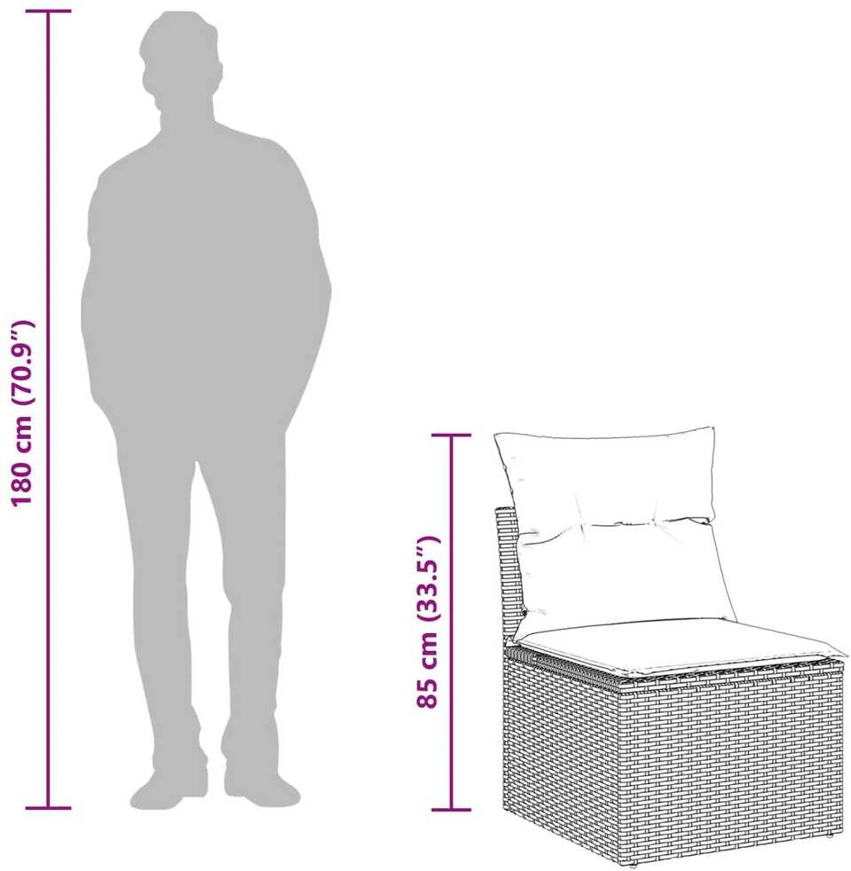 Lauko baldų komplektas Sodo Sofų Rinkinys 6 vnt. Pilka Poli ratanas