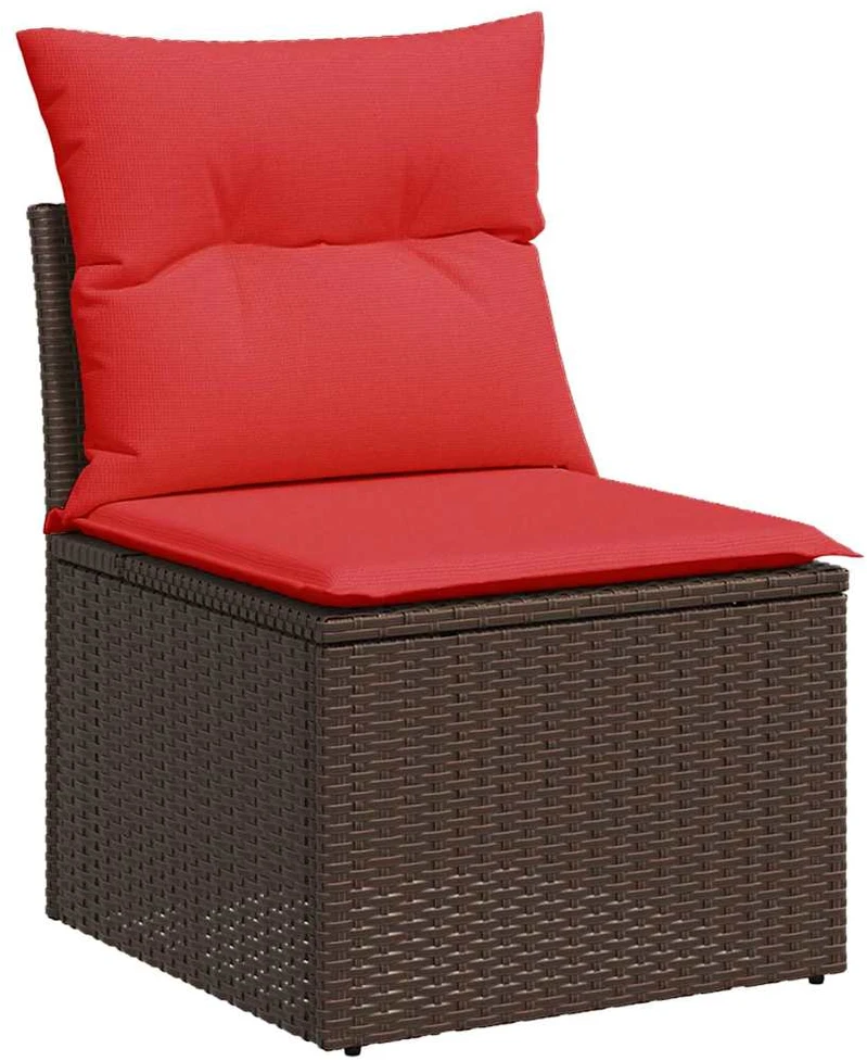 Sodo Sofų Rinkinys 7 vnt. Ruda Poli ratanas