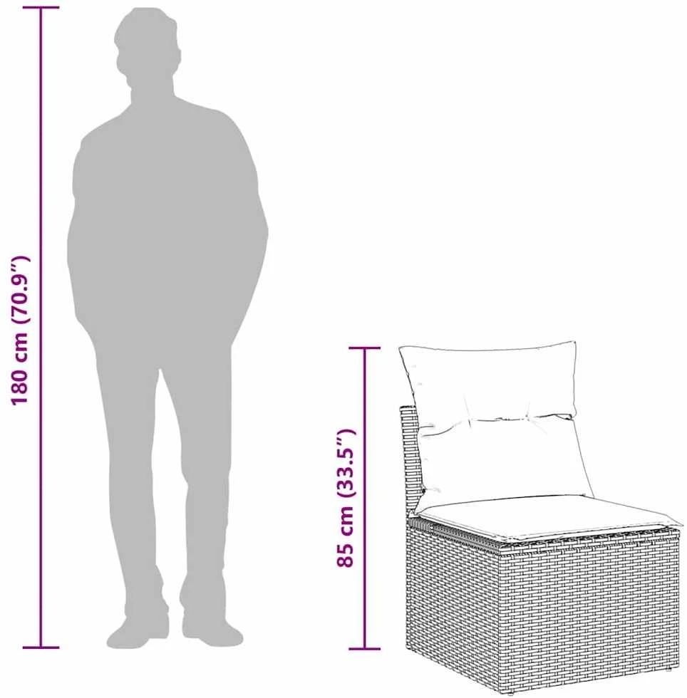 Lauko baldų komplektas Sodo Sofų Rinkinys 8 vnt. Juoda Poli ratanas