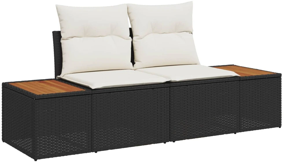 Sodo Sofų Rinkinys 9 vnt. 8-Vietų skaičius Juoda ir kreminė