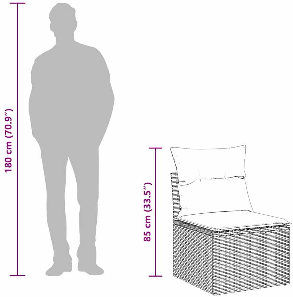 Lauko baldų komplektas Sodo Sofų Rinkinys 9 vnt. Smėlio poliratanas