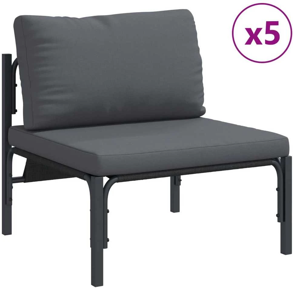 Sodo Sofų Rinkinys 8 vnt. Juoda Plienas