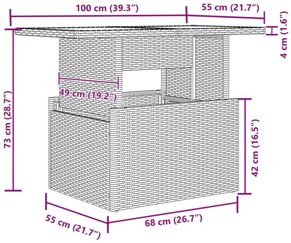 Sodo Sofų Rinkinys 10 vnt. 9-Vietų skaičius Ruda poliratanas