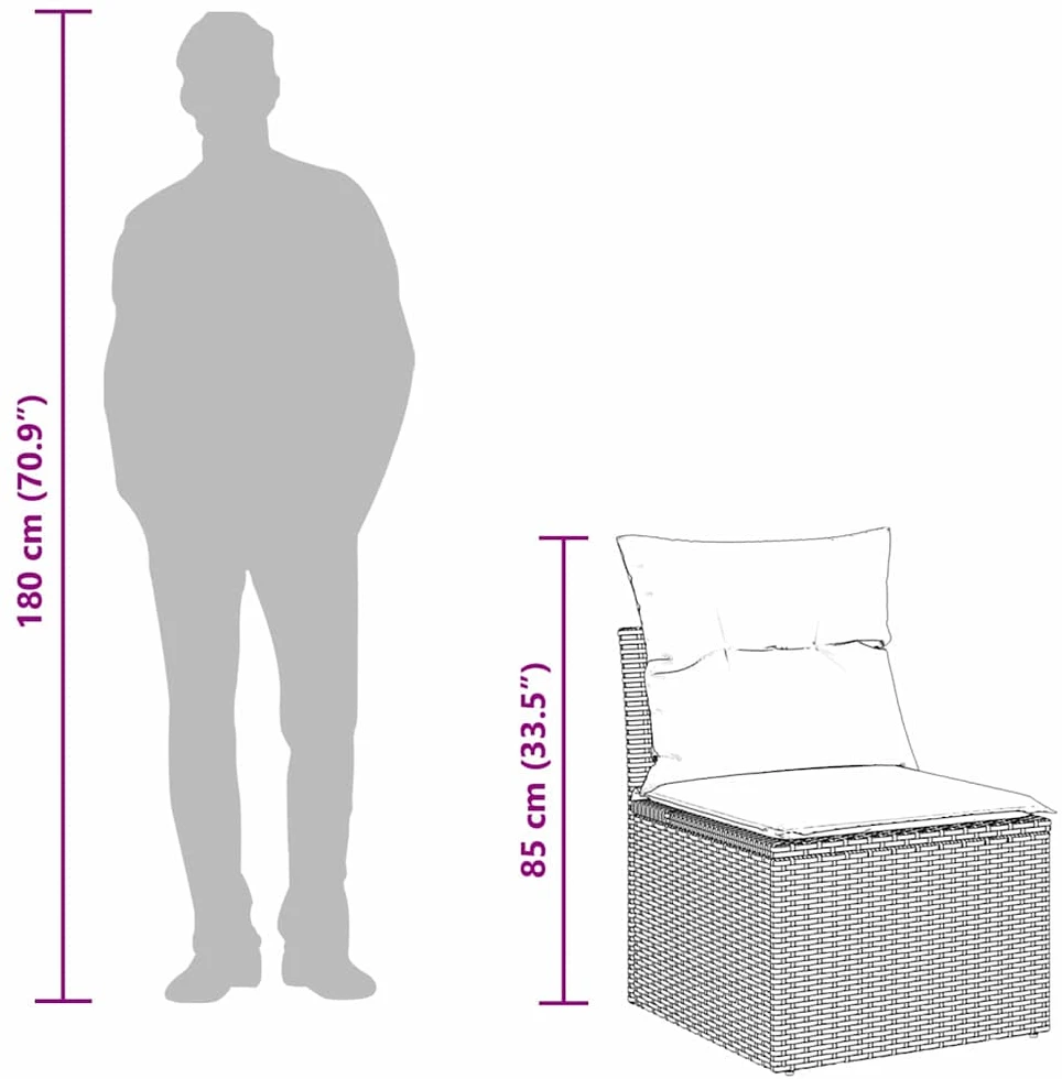 Lauko baldų komplektas Sodo Sofų Rinkinys 5 vnt. Juoda poliratanas