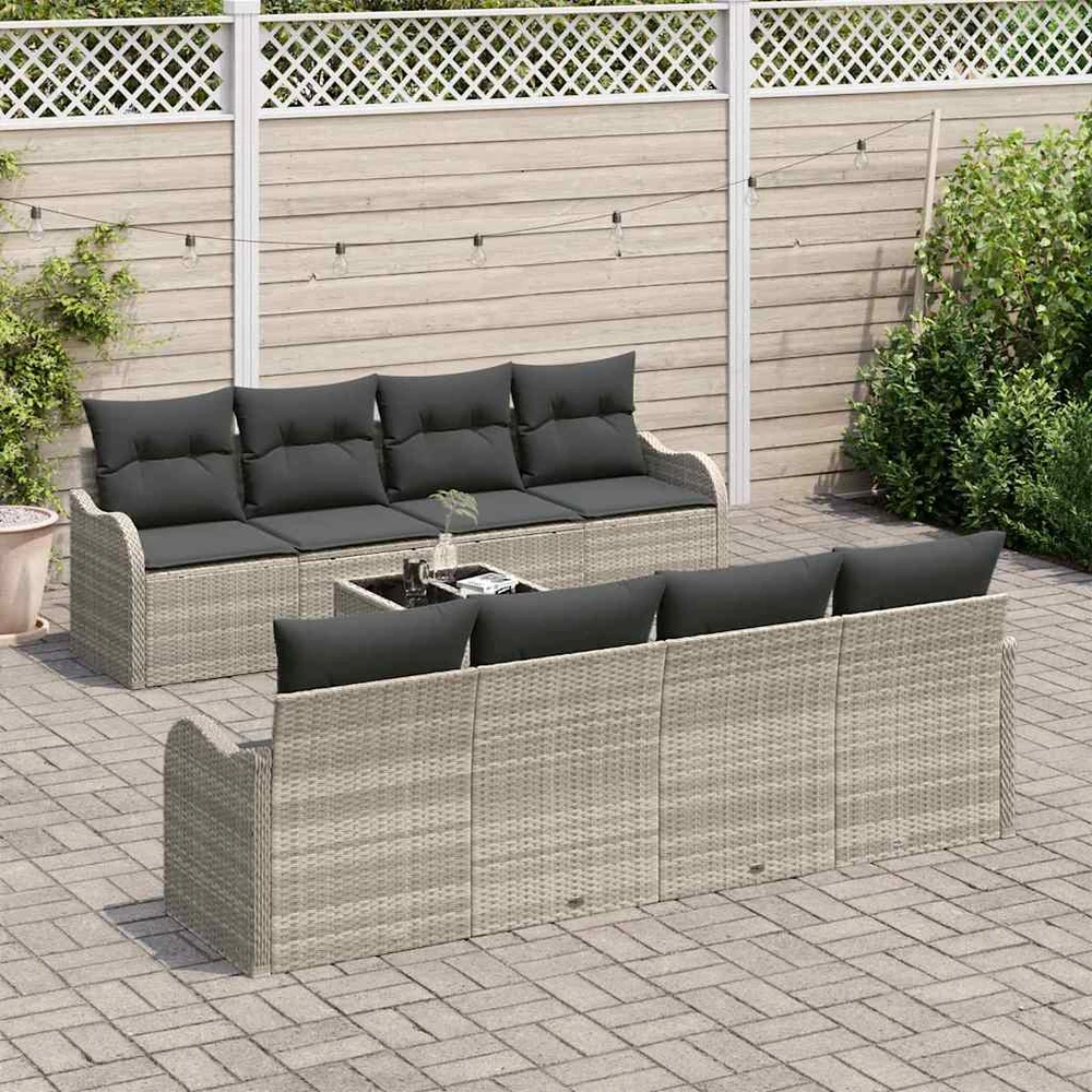 Sodo Sofų Rinkinys Šviesiai pilka 55 x 55 x 37 cm poliratanas