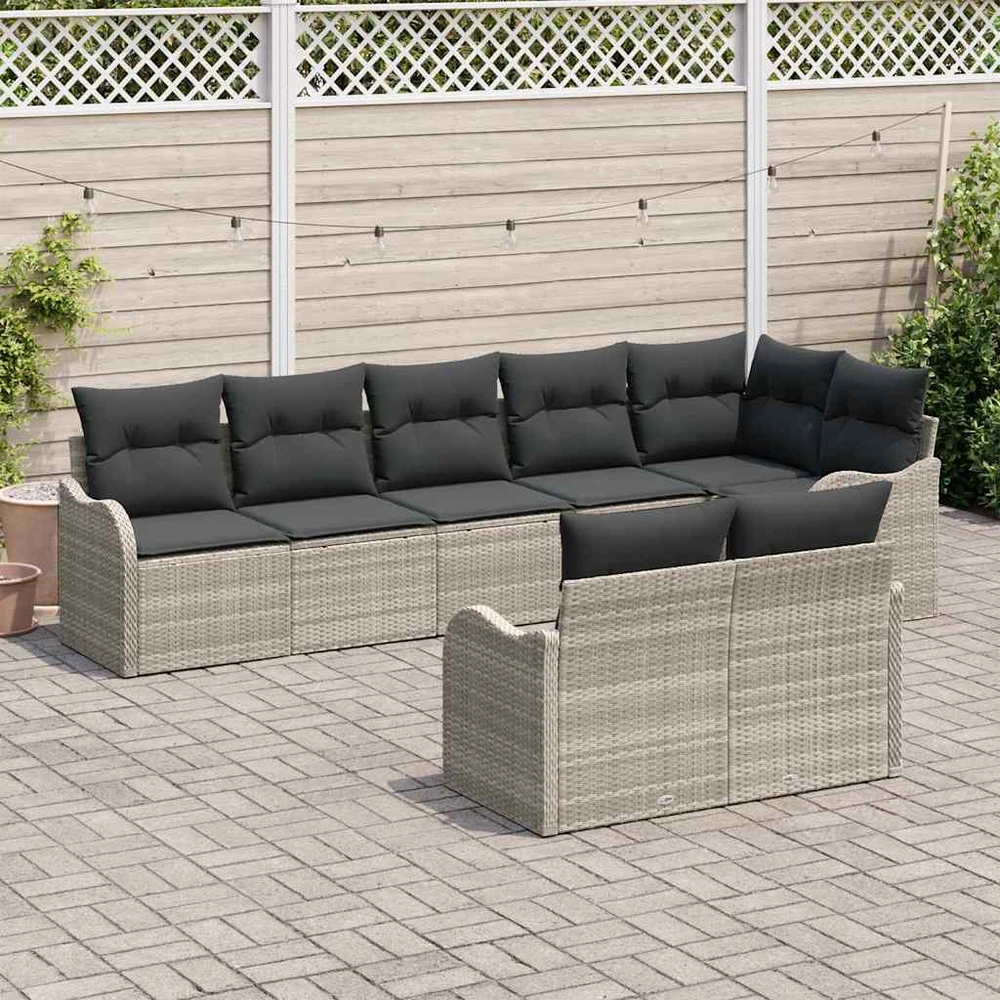 Sodo Sofų Rinkinys Šviesiai pilka poliratanas