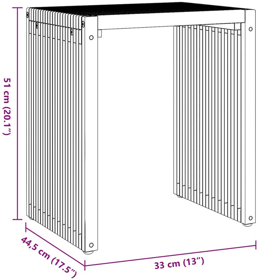 Sodo šoninis stalas 3 vnt. Ruda 33 x 44,5 x 51 cm