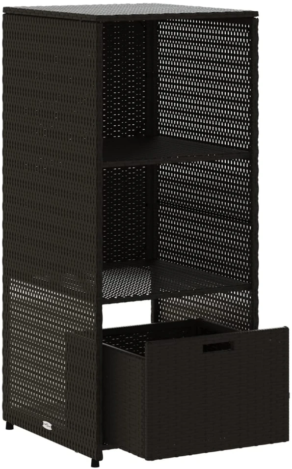 Sodo spintelė daiktams, juoda, 50x55x115cm, poliratanas