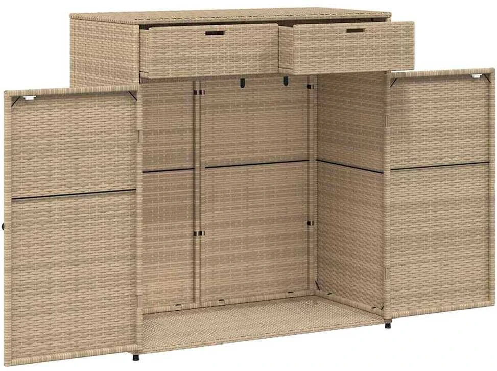 Sodo spintelė daiktams, pilka, 105x55x113cm, poliratanas