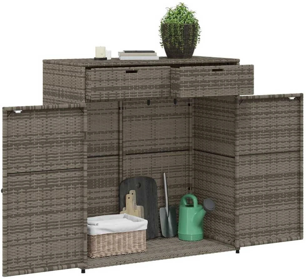 Sodo spintelė daiktams, pilka, 105x55x113cm, poliratanas
