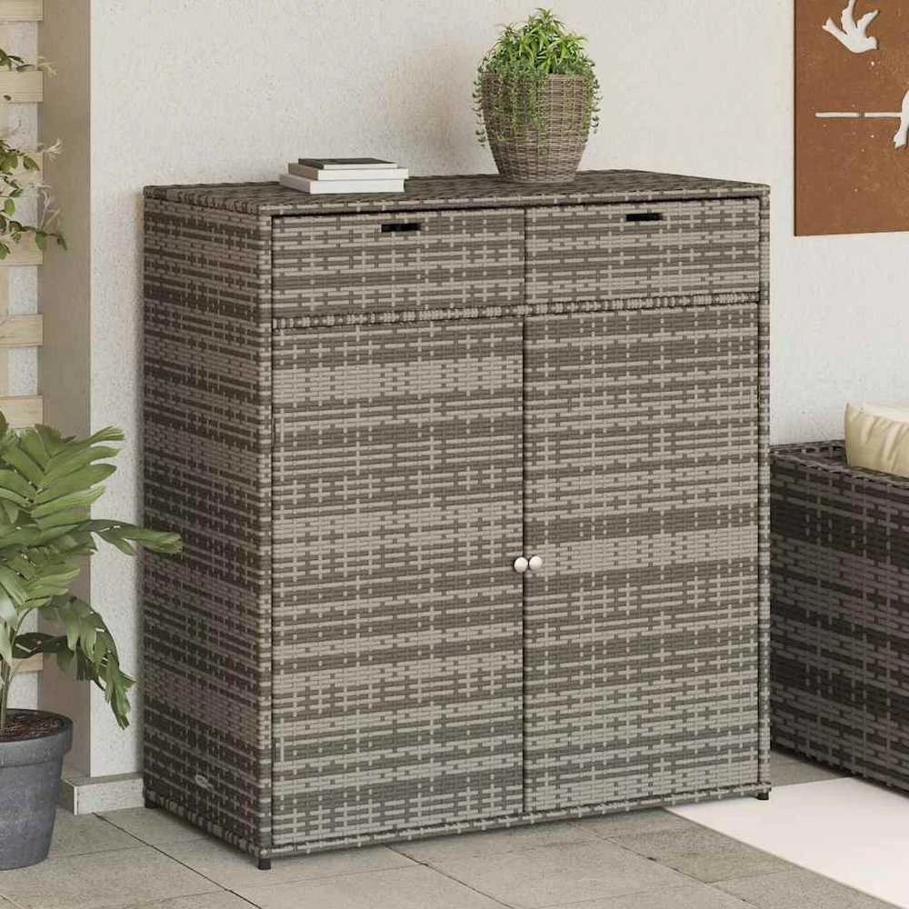 Sodo spintelė daiktams, pilka, 105x55x113cm, poliratanas