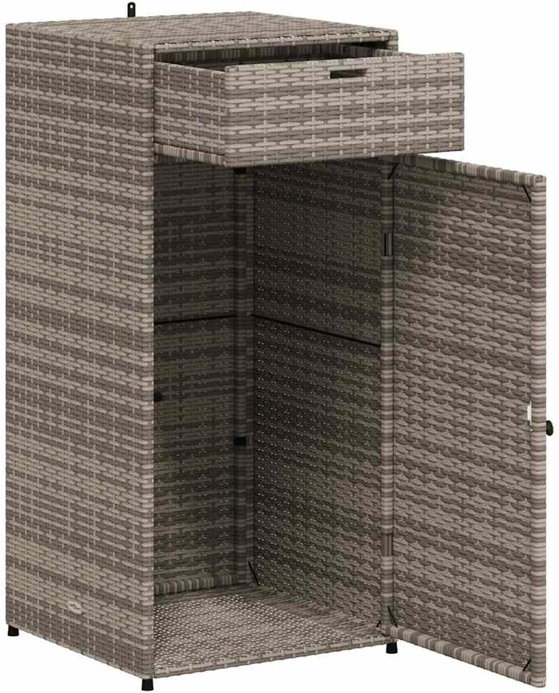 Sodo spintelė daiktams, pilka, 55x55x111cm, poliratanas