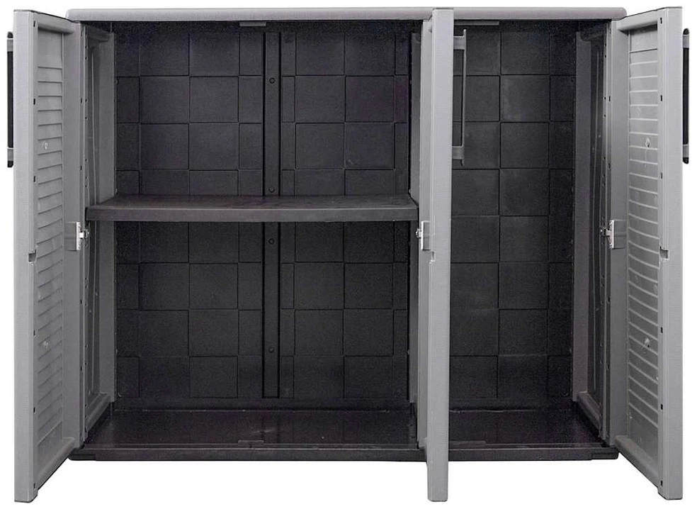 Sodo spintelė daiktams, pilkos/juodos spalvos, 102x37x84cm, PP