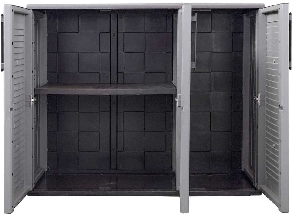 Sodo spintelė daiktams, pilkos/juodos spalvos, 102x37x84cm, PP