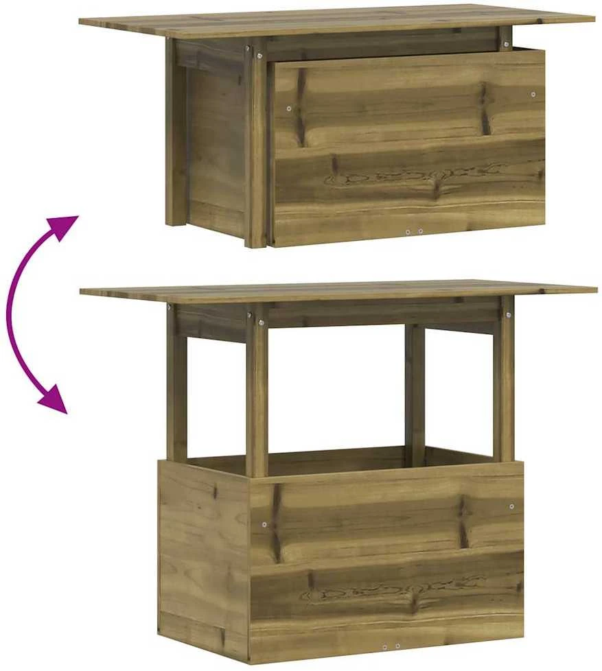 Sodo stalas, 100x50x75cm, impregnuota pušies mediena